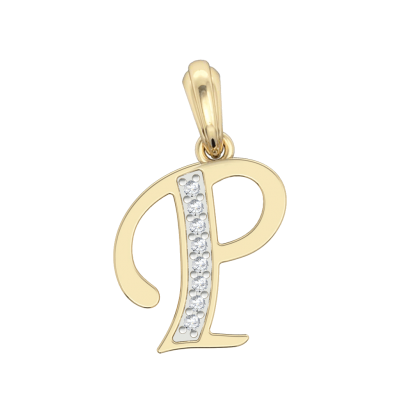 Gold Alphabet P charm
